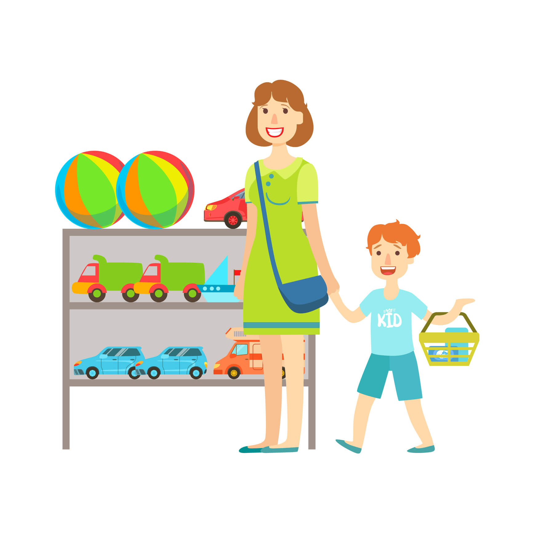 Иллюстрация продавец магазин игрушек для детей